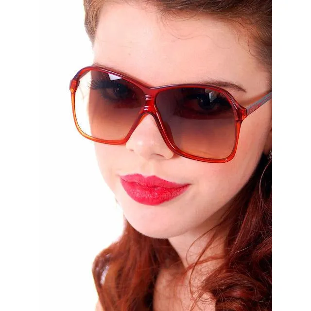 Vintage Carrera Aviator Glasses Red Ladies Model 5536 31 1980s