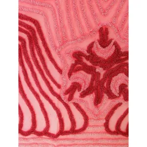 Vintage Chenille Bedspread Pinks Design 1950s Double Bed Size 90 x104