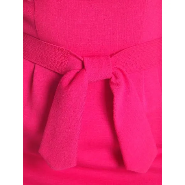 Vintage Classic Day Dress Rasberry Wool Late 1950s 4-6