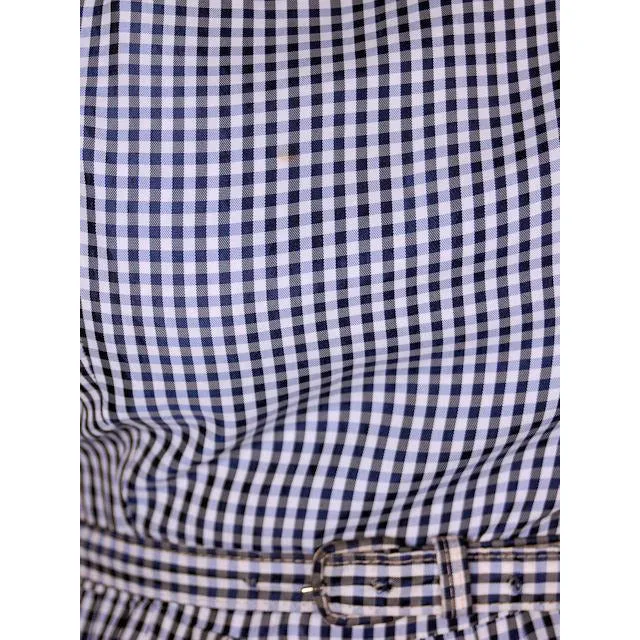 Vintage Day Dress Navy Gingham & Linen Jacket 1950s 41-30-Free