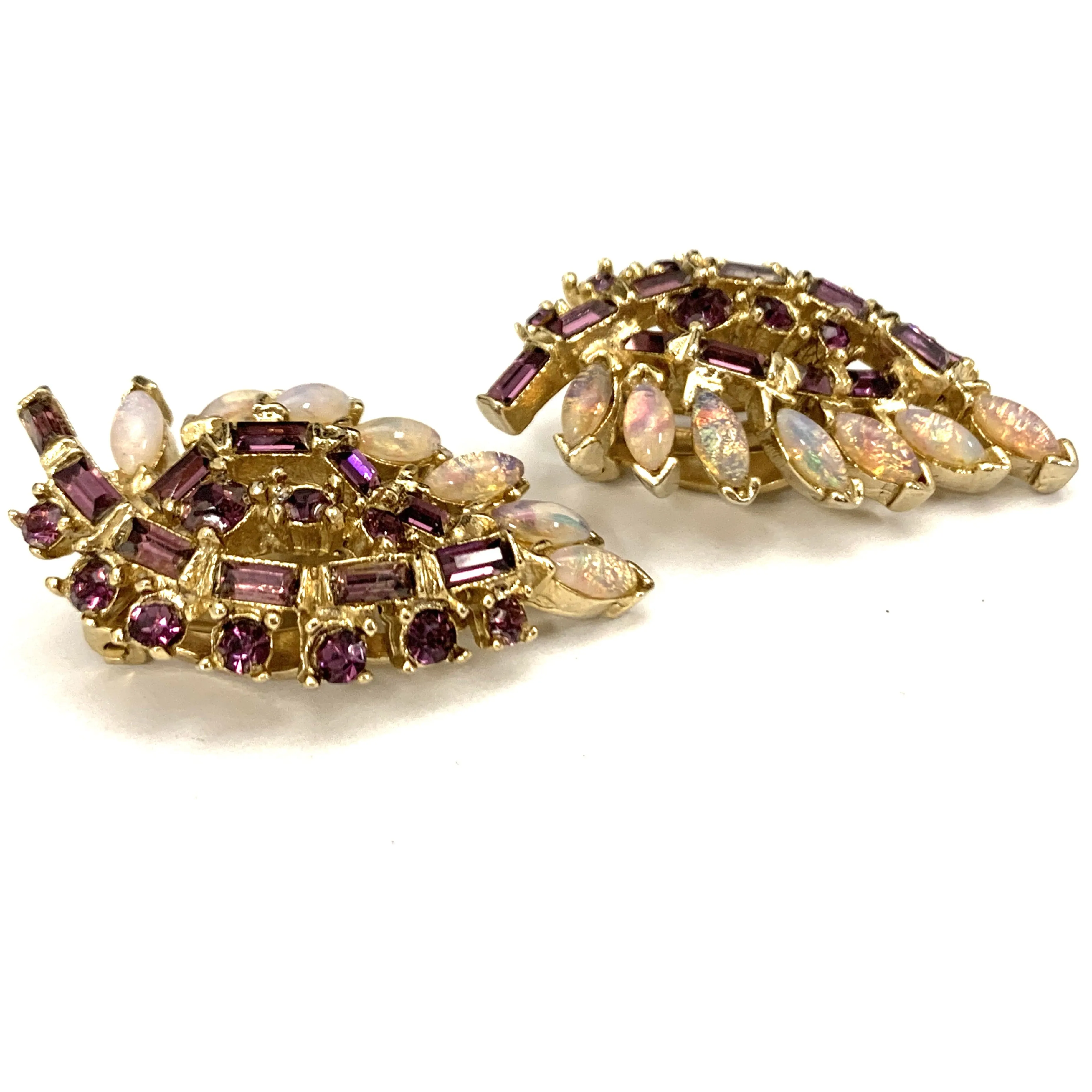 Vintage Earrings Bellini Purple/Moonstone 1950S