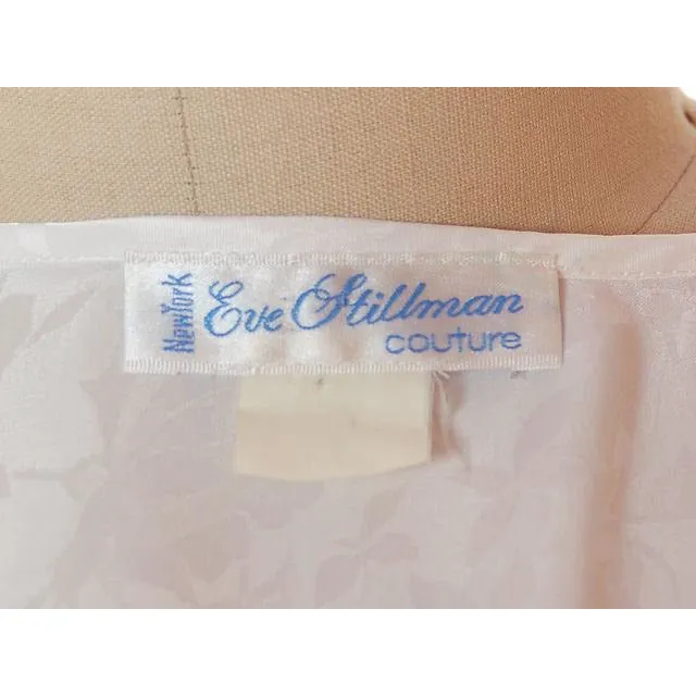 Vintage Eve Stillman White Satin Peignoir Set Med Large 1980s