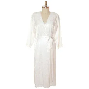 Vintage Eve Stillman White Satin Peignoir Set Med Large 1980s