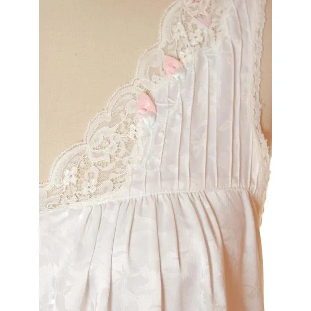 Vintage Eve Stillman White Satin Peignoir Set Med Large 1980s