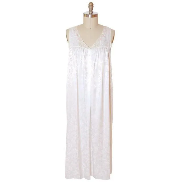 Vintage Eve Stillman White Satin Peignoir Set Med Large 1980s