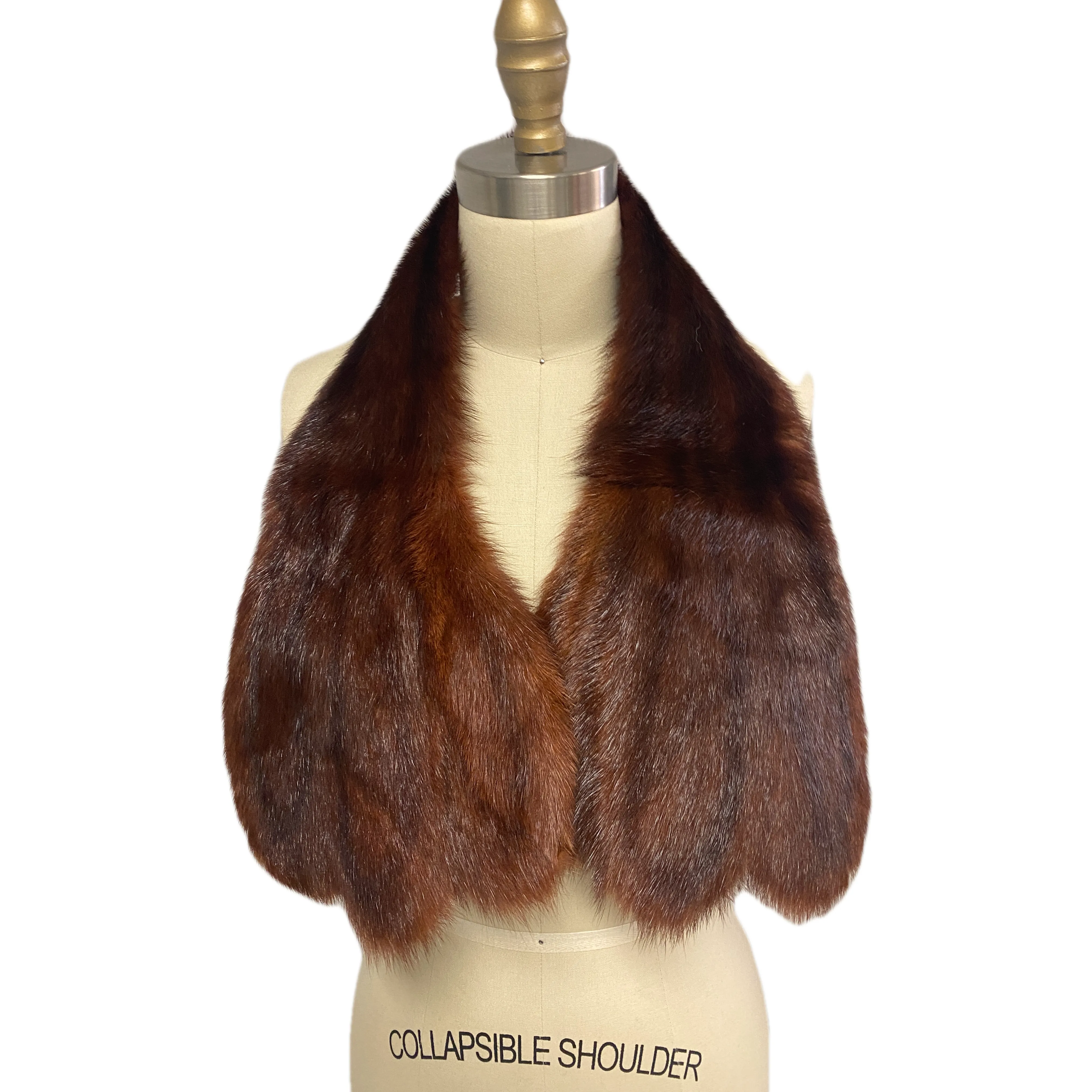 Vintage Fur Scarf 1930s-40s Pass Thru Red Squirrel  38" Very Unique!