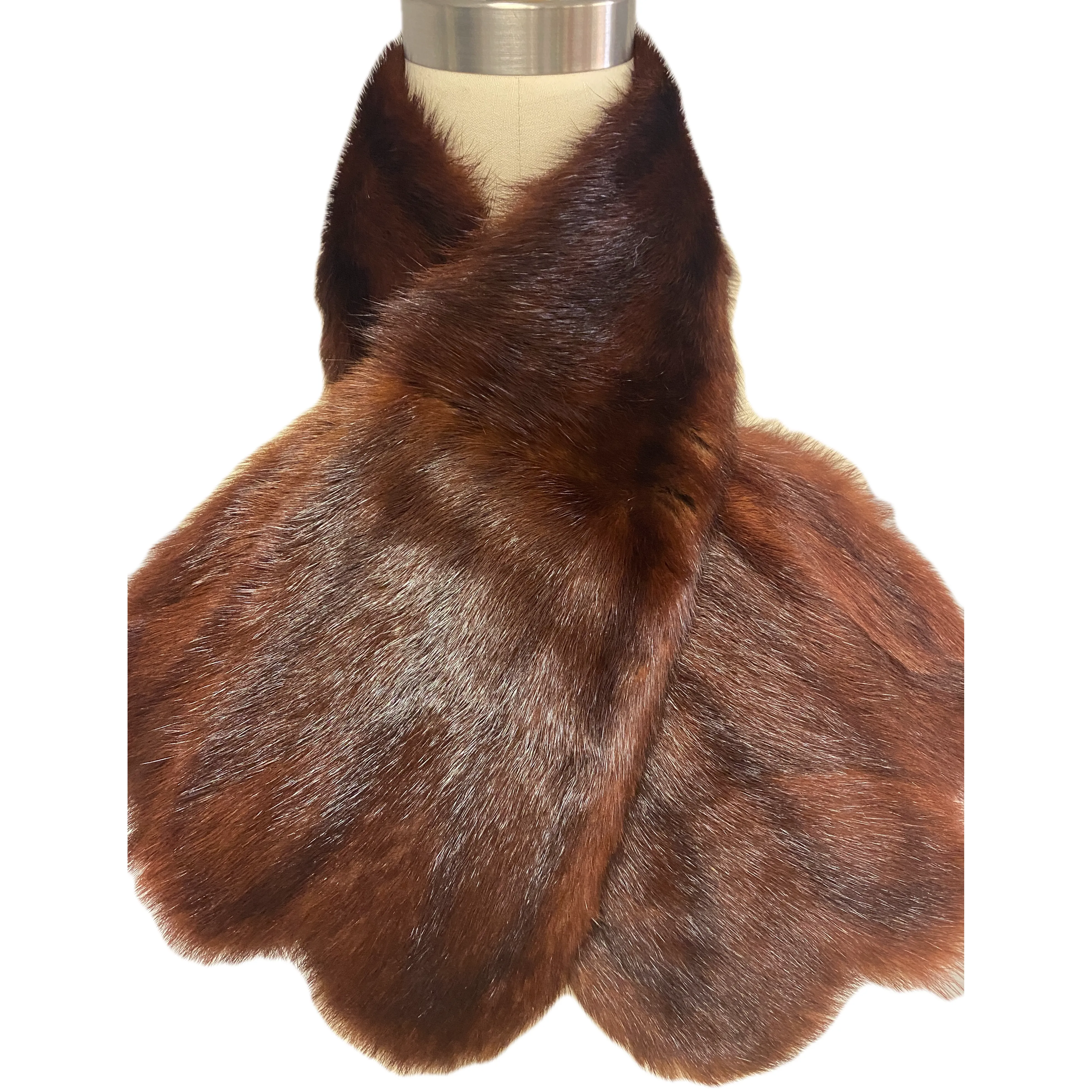 Vintage Fur Scarf 1930s-40s Pass Thru Red Squirrel  38" Very Unique!