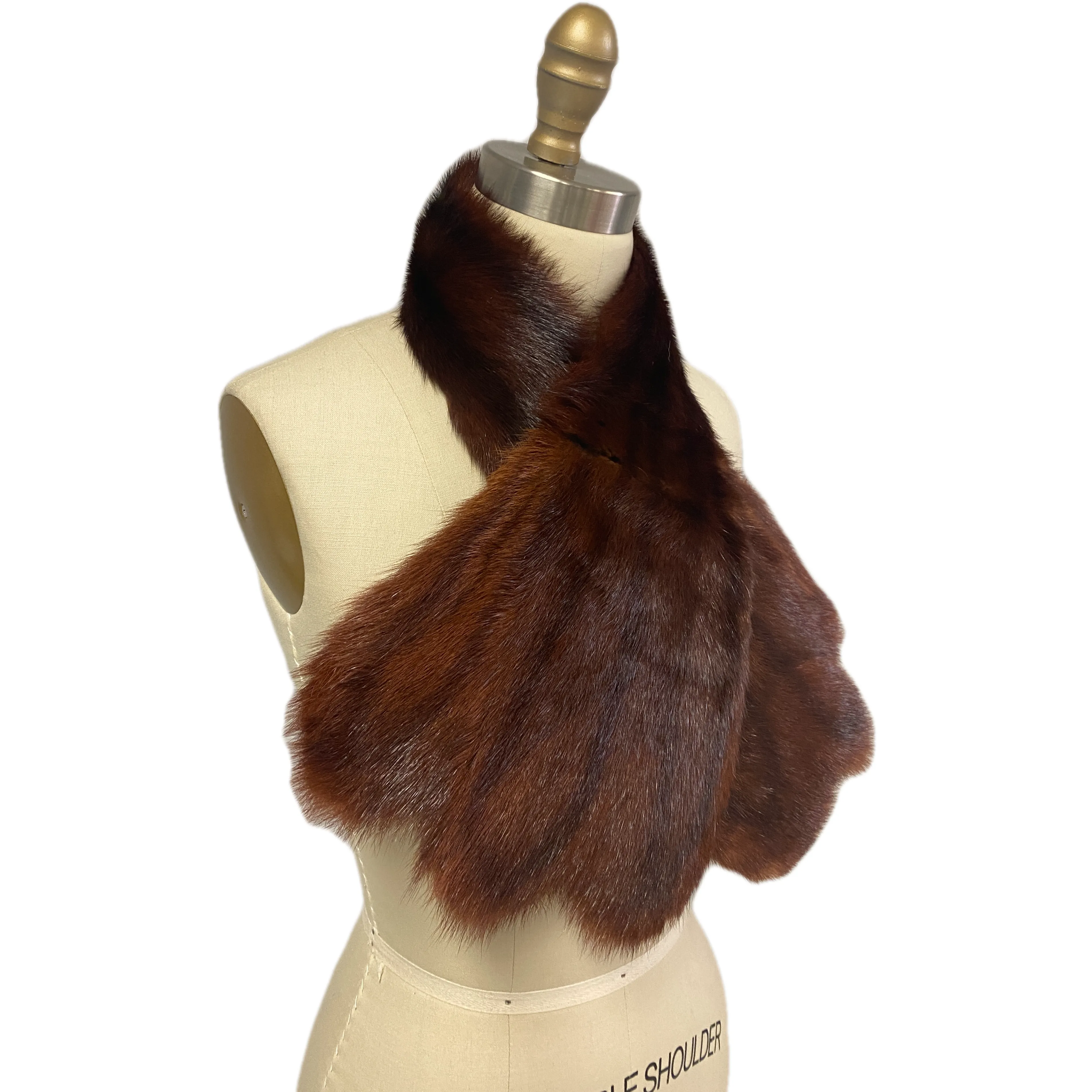 Vintage Fur Scarf 1930s-40s Pass Thru Red Squirrel  38" Very Unique!