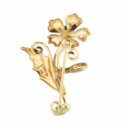 Vintage Gold Filled Necklace Fob/Pin Flower 1940S