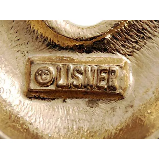 Vintage Gold Tone Large Moderne Fob Necklace 1970s Lisner