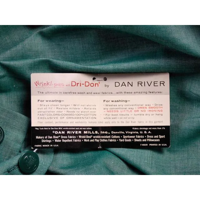 Vintage Green Cotton  Girl Scout Master Dress NOS 1950s 42-31-46