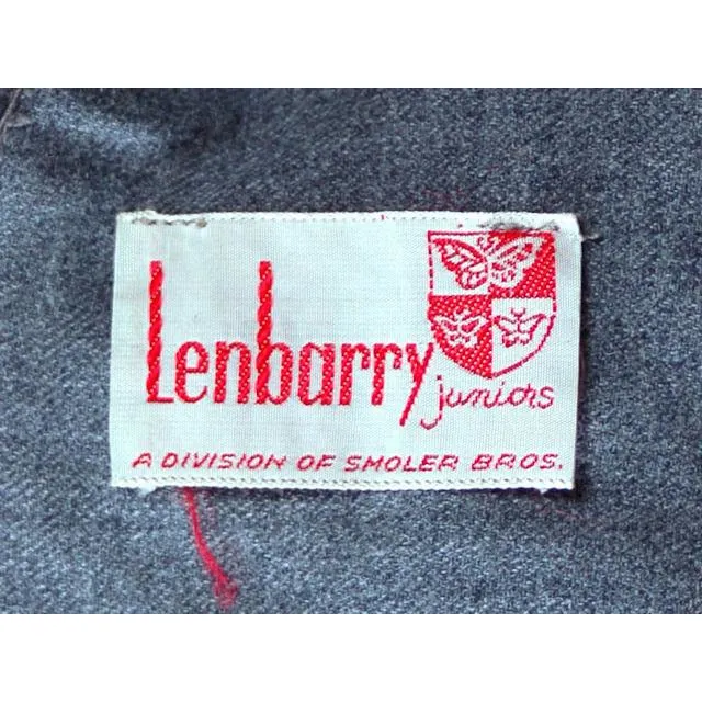 Vintage Heather Gray Wool Gabardine Day Dress 1950's Lenbarry 38-26-44