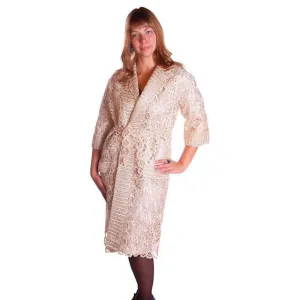 Vintage Italian Crocheted Straw Coat 1950S Cream Color Unique M-L Paoli