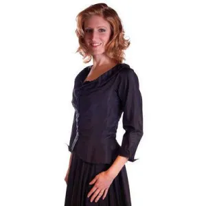 Vintage Jacket Black Silk Taffeta Beaded Cocktail 1950S Red Peplum 36B-28W