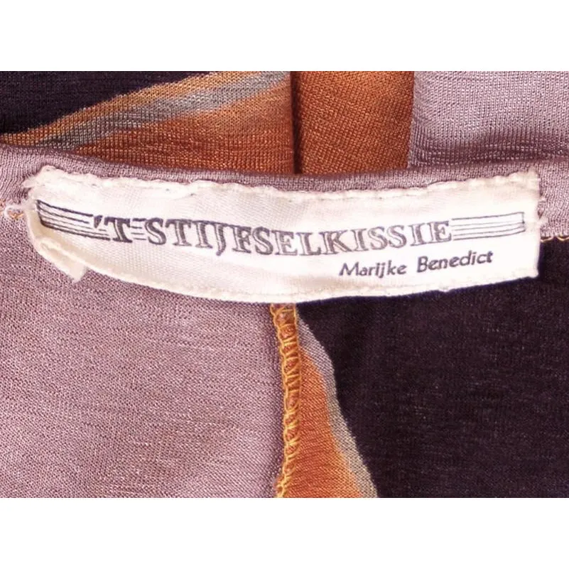 Vintage Knit Dress Stijfselkissie 1970S Marijke Benedict One Size Bold Print