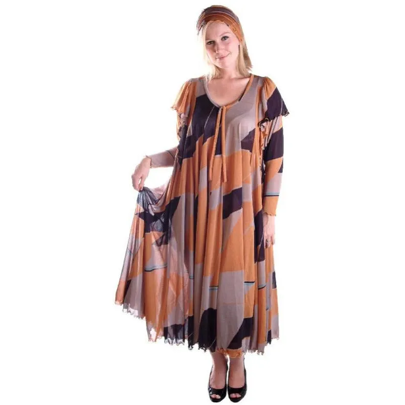 Vintage Knit Dress Stijfselkissie 1970S Marijke Benedict One Size Bold Print