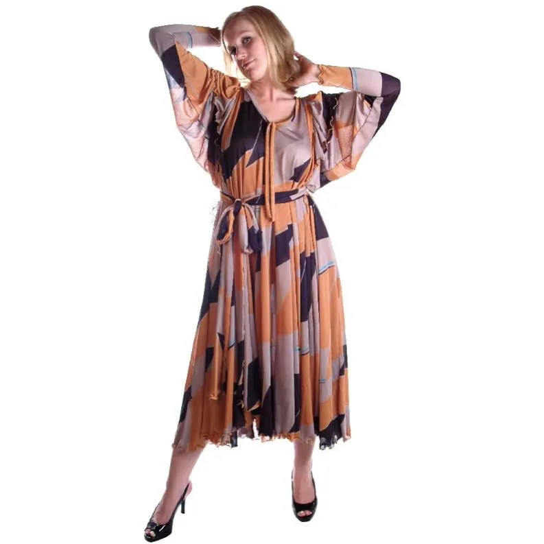 Vintage Knit Dress Stijfselkissie 1970S Marijke Benedict One Size Bold Print