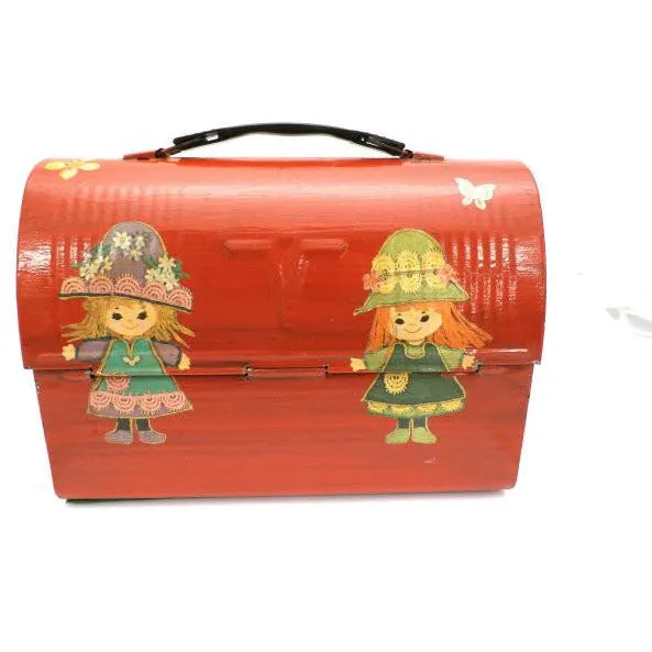 Vintage Lunch Box Purse Adorable Girly Appliqué 1970S Paula & Kitten