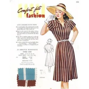 Vintage Maisonette Fabric Swatch 1940s 8x11 1018