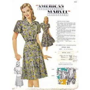Vintage Maisonette Fabric Swatch 1940s 8x11 1019