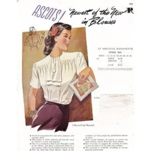 Vintage Maisonette Fabric Swatch 1940s 8x11 439
