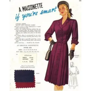 Vintage Maisonette Fabric Swatch 1940s 8x11 644