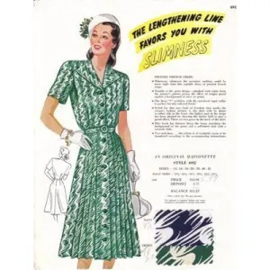 Vintage Maisonette Fabric Swatch 1940s 8x11 692
