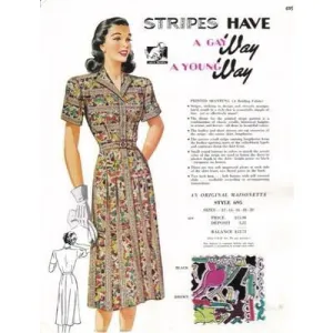 Vintage Maisonette Fabric Swatch 1940s 8x11 695