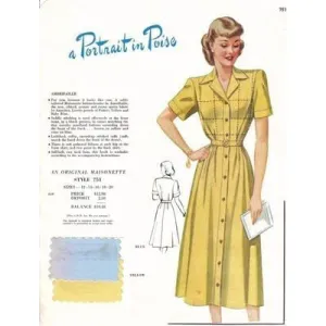 Vintage Maisonette Fabric Swatch 1940s 8x11 751