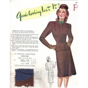 Vintage Maisonette Fabric Swatch 1940s 8x11 892