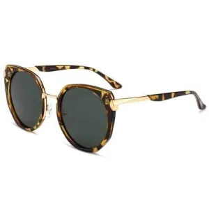 Vintage Metal Full Frame Nose Pad Sunglasses - Dark Green Camouflage
