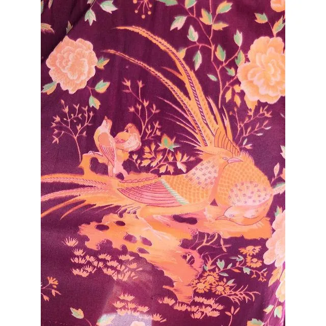 Vintage Mini Polyester Bird Print Dress/Tunic 1970s S