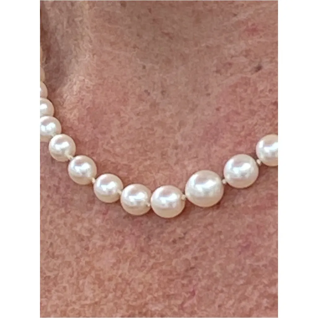 Vintage Necklace Genuine 3-5mm  Pearls W 10K Clasp