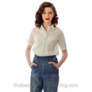 Vintage Official Girl Scout Blouse Girls Size 14 1960s