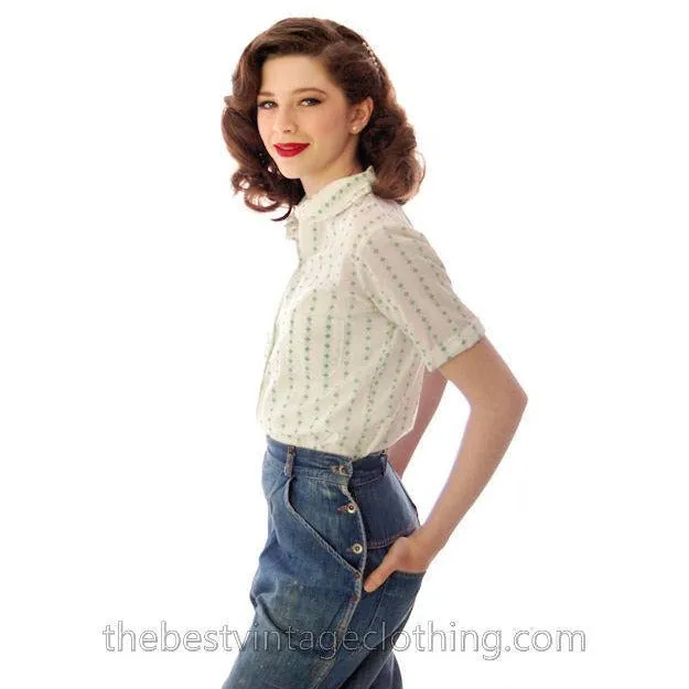 Vintage Official Girl Scout Blouse Girls Size 14 1960s