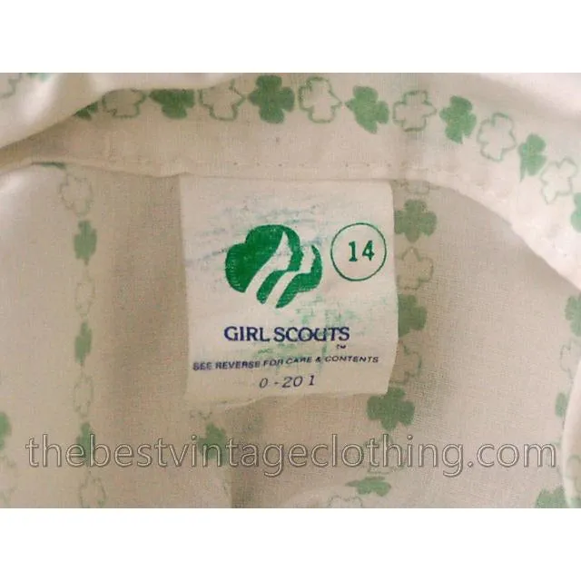 Vintage Official Girl Scout Blouse Girls Size 14 1960s