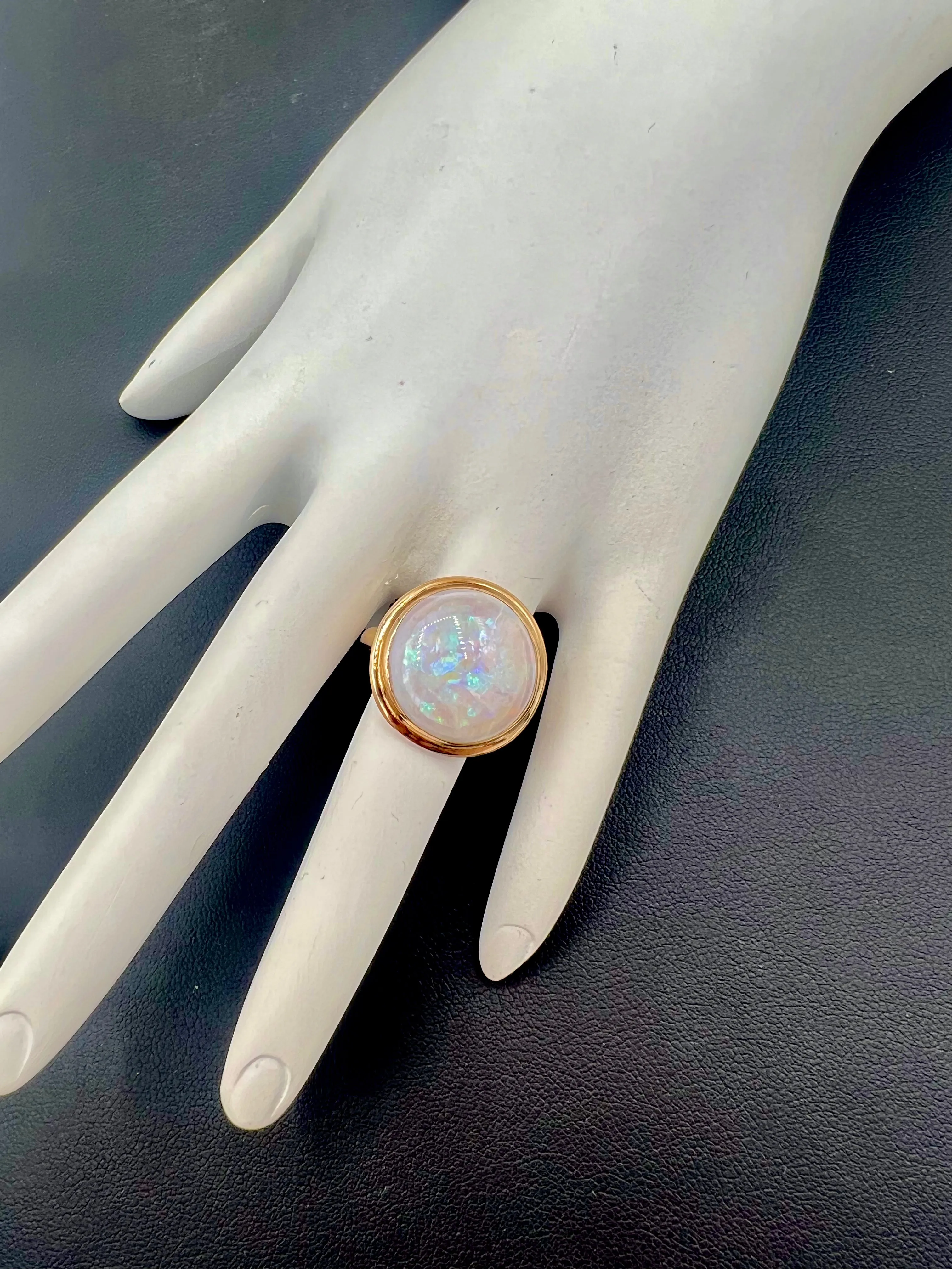 Vintage Opal Bezel Set Ring