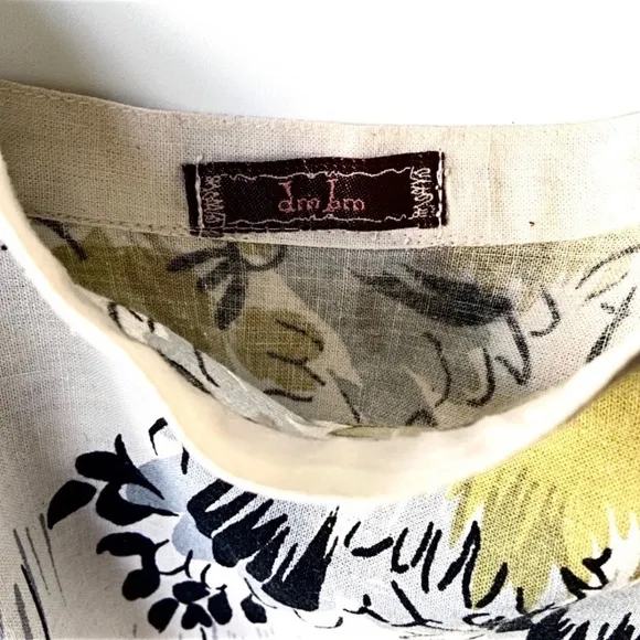 Vintage Print Linen full circle Flared Midi Skirt