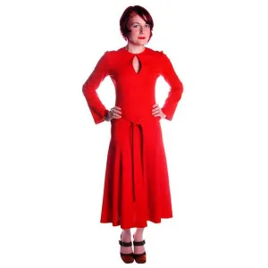 Vintage Red Wool Knit Dress Sibley Coffee LTD Small 1970s