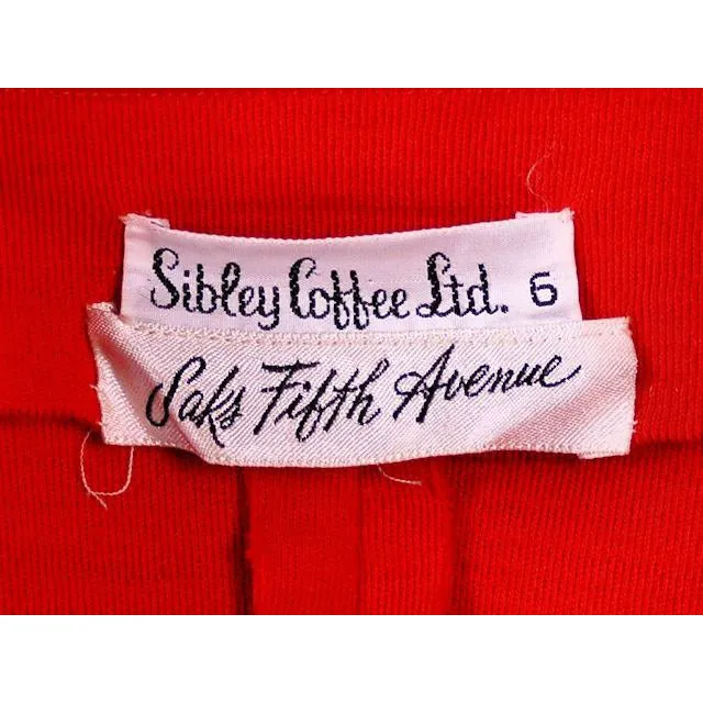 Vintage Red Wool Knit Dress Sibley Coffee LTD Small 1970s