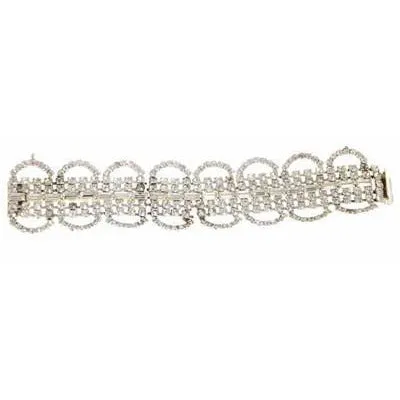 Vintage Rhinestone Bracelet For Costume/Parts 1950S