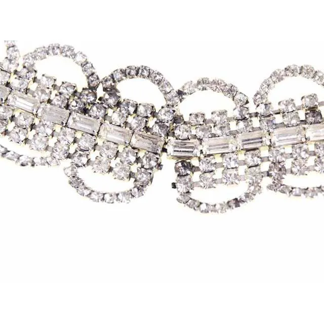 Vintage Rhinestone Bracelet For Costume/Parts 1950S