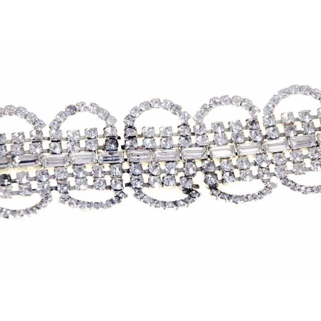 Vintage Rhinestone Bracelet For Costume/Parts 1950S