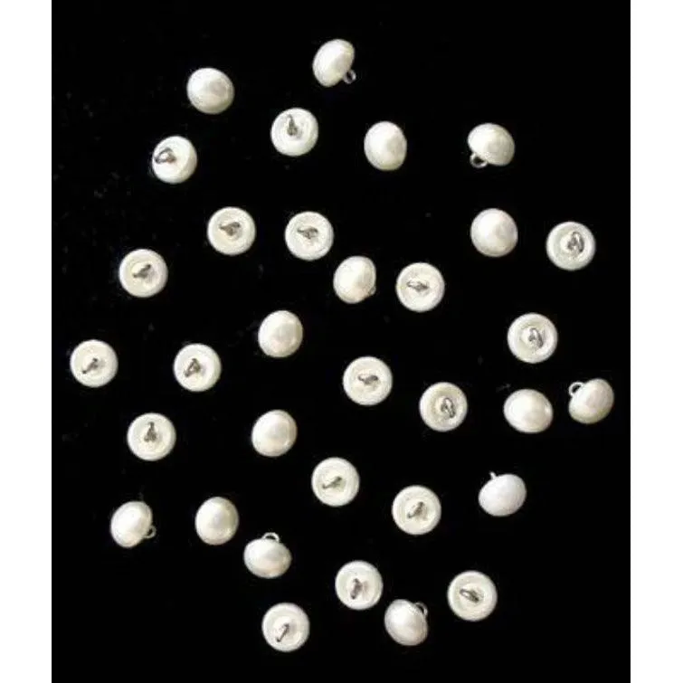 Vintage Round Ivory Plastic Shank Buttons 1950S 33