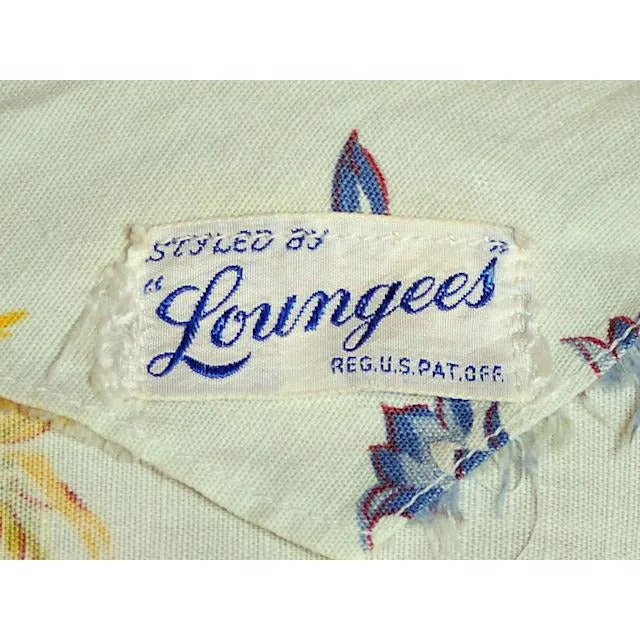 Vintage Shabby Floral Robe Pale Blue Print 1940s Sz M