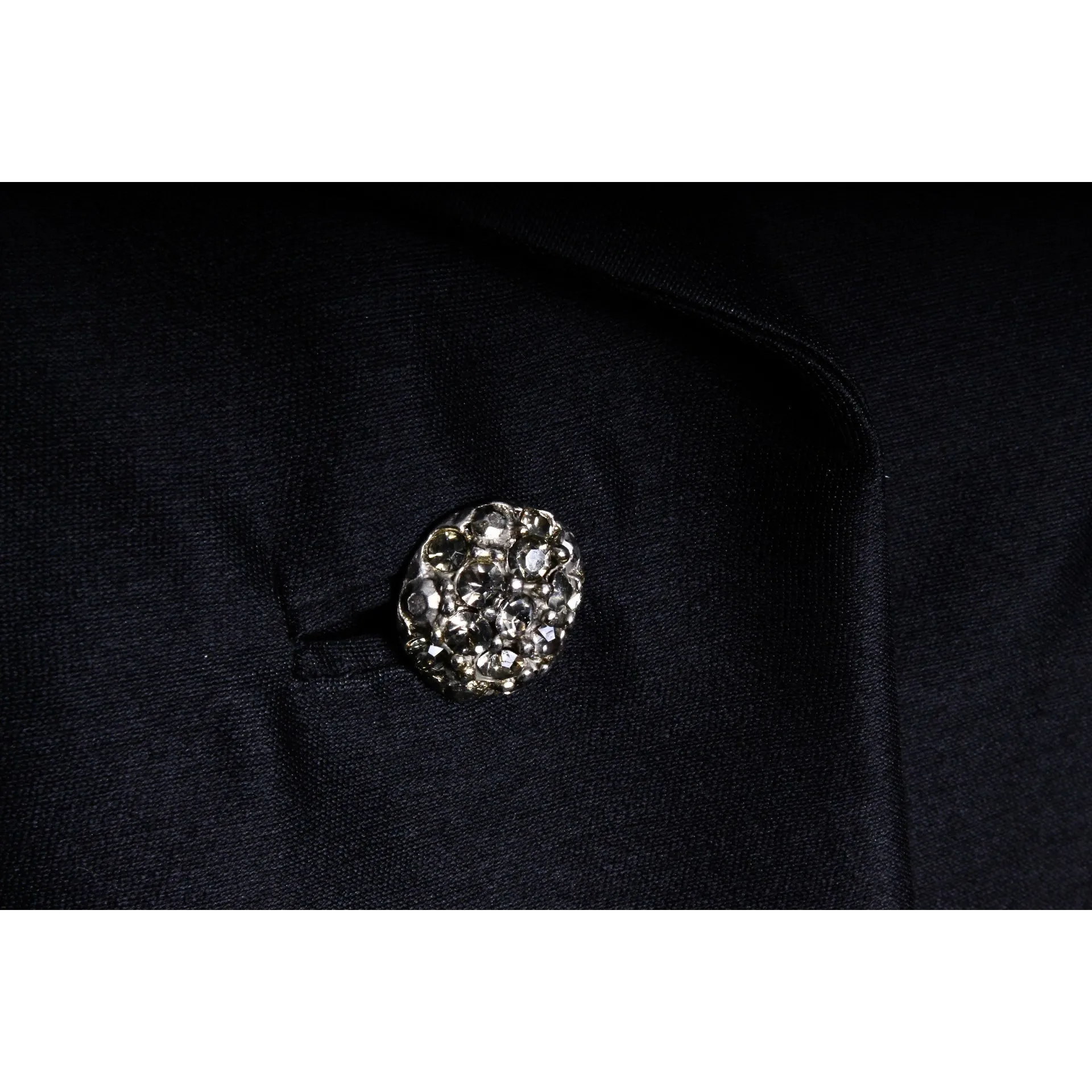 Vintage Silk/Wool Coat Womens Black 1960s Evening RHinestone Buttons Top Quality M/L