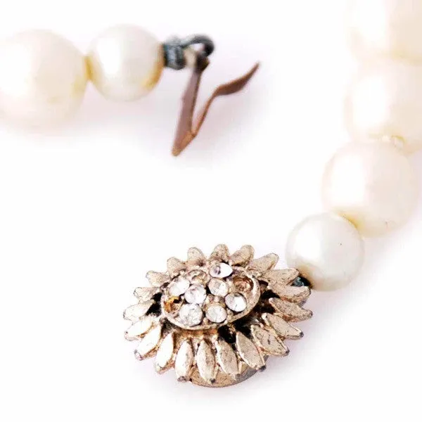 Vintage Simulated Pearls Milady 7 MM Single Strand 18" 1940S