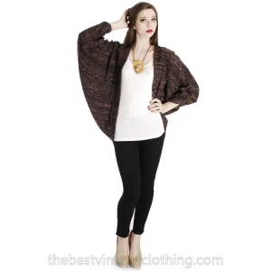 Vintage Stijfselkissie 1980S Cocoon Kimono Jacket Purple Tweed Silk Cotton  Marijke Benedict One Size