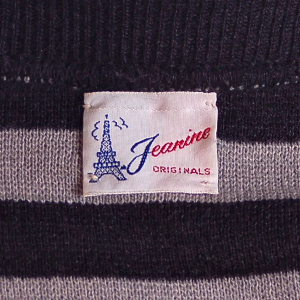 Vintage Striped Wool Vest 1950S Jeanine Gray/Black