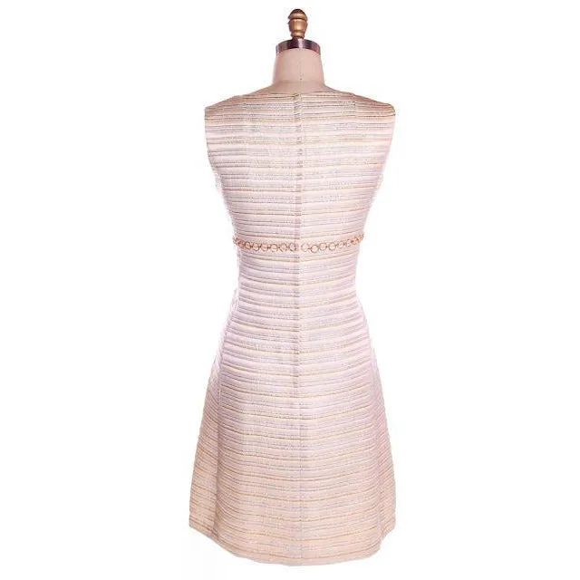 Vintage Suit/Dress &  Coat Gold/ SIlver Metallic Striped  1960s Size 8